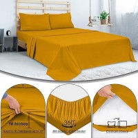 Royale Linens 300 Thread Count 100 Long Staple Combed Cotton Sheet Set 4 Piece Bed Sheet 1 Fitted Sheet 1 Flat Sheet 2 Pill