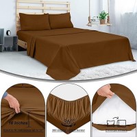 Royale Linens 300 Thread Count 100 Long Staple Combed Cotton Sheet Set 4 Piece Full Bed Sheet 1 Fitted Sheet 1 Flat Sheet 2