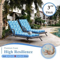 Filuxe Chaise Lounge Cushions Outdoor Furniture Highdensity Foam Chair Cushion With Ties Weather Fade Resistant Patio Rec