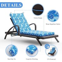 Filuxe Chaise Lounge Cushions Outdoor Furniture Highdensity Foam Chair Cushion With Ties Weather Fade Resistant Patio Rec