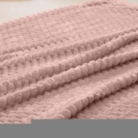 Vessia Flannel Fleece Twin Size Blanket(60X80 Inch)  3D Jacquard Pink Fuzzy And Warm Blanket For Couch Sofa Bed Chair  300Gsm Super Soft Touch Cozy Lightweight Bed Blanket For All-Season Home Decor