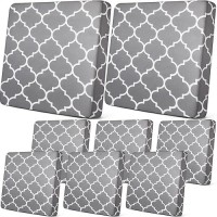 Newwiee 8 Pcs Patio Stretch Sofa Cushion Cover Outdoor Cushion Cover Replacement Patio Furniture Cushions Couch Slipcovers Chair Seat Cover Soft Flexibility Protector (Gray)