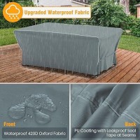 Velway Patio Furniture Set Cover - Heavy Duty 420D Waterproof Weatherproof Sofa Couch Set Covers Garden Dining Table Chair Set Cover With Reflective Tape Rectangular 95