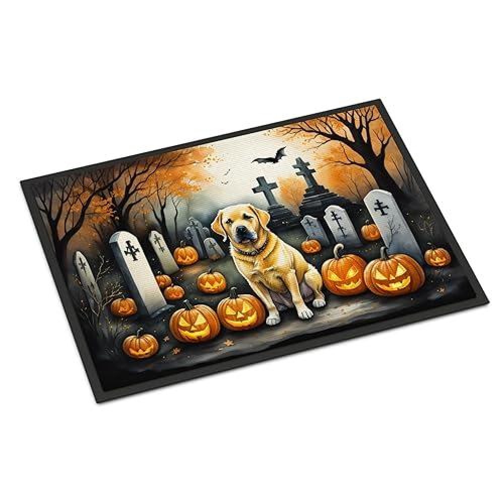 Carolines Treasures Dac2059Jmat Yellow Labrador Retriever Spooky Halloween Indoor Or Outdoor Mat 24X36 Front Door Mat Indoor Ou