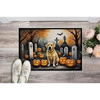 Carolines Treasures Dac2059Jmat Yellow Labrador Retriever Spooky Halloween Indoor Or Outdoor Mat 24X36 Front Door Mat Indoor Ou