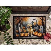 Carolines Treasures Dac2059Jmat Yellow Labrador Retriever Spooky Halloween Indoor Or Outdoor Mat 24X36 Front Door Mat Indoor Ou