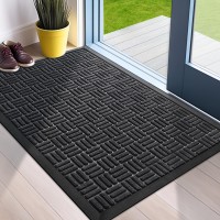 Mibao Front Door Mat Heavy Duty Durable Welcome Mat For Outdoor Indoor Dirt Trapper Waterproof Super Absorbent Door Mat For En