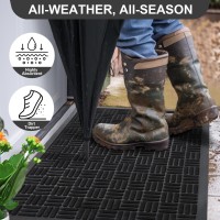 Mibao Front Door Mat Heavy Duty Durable Welcome Mat For Outdoor Indoor Dirt Trapper Waterproof Super Absorbent Door Mat For En