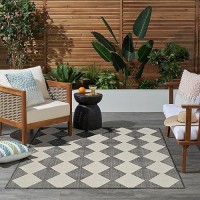 Nourison Positano Indooroutdoor Black 4 X 6 Area Rug Easy Cleaning Non Shedding Bed Room Living Room Dining Room Backya