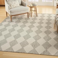 Nourison Positano Indooroutdoor Light Grey 5 X 7 Area Rug Easy Cleaning Non Shedding Bed Room Living Room Dining Room B