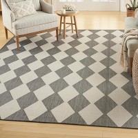 Nourison Positano Indooroutdoor Charcoal 9 X 12 Area Rug Easy Cleaning Non Shedding Bed Room Living Room Dining Room Ba