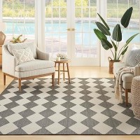 Nourison Positano Indooroutdoor Charcoal 9 X 12 Area Rug Easy Cleaning Non Shedding Bed Room Living Room Dining Room Ba