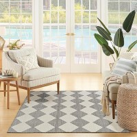 Nourison Positano Indooroutdoor Charcoal 4 X 6 Area Rug Easy Cleaning Non Shedding Bed Room Living Room Dining Room Bac