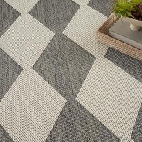 Nourison Positano Indooroutdoor Charcoal 4 X 6 Area Rug Easy Cleaning Non Shedding Bed Room Living Room Dining Room Bac