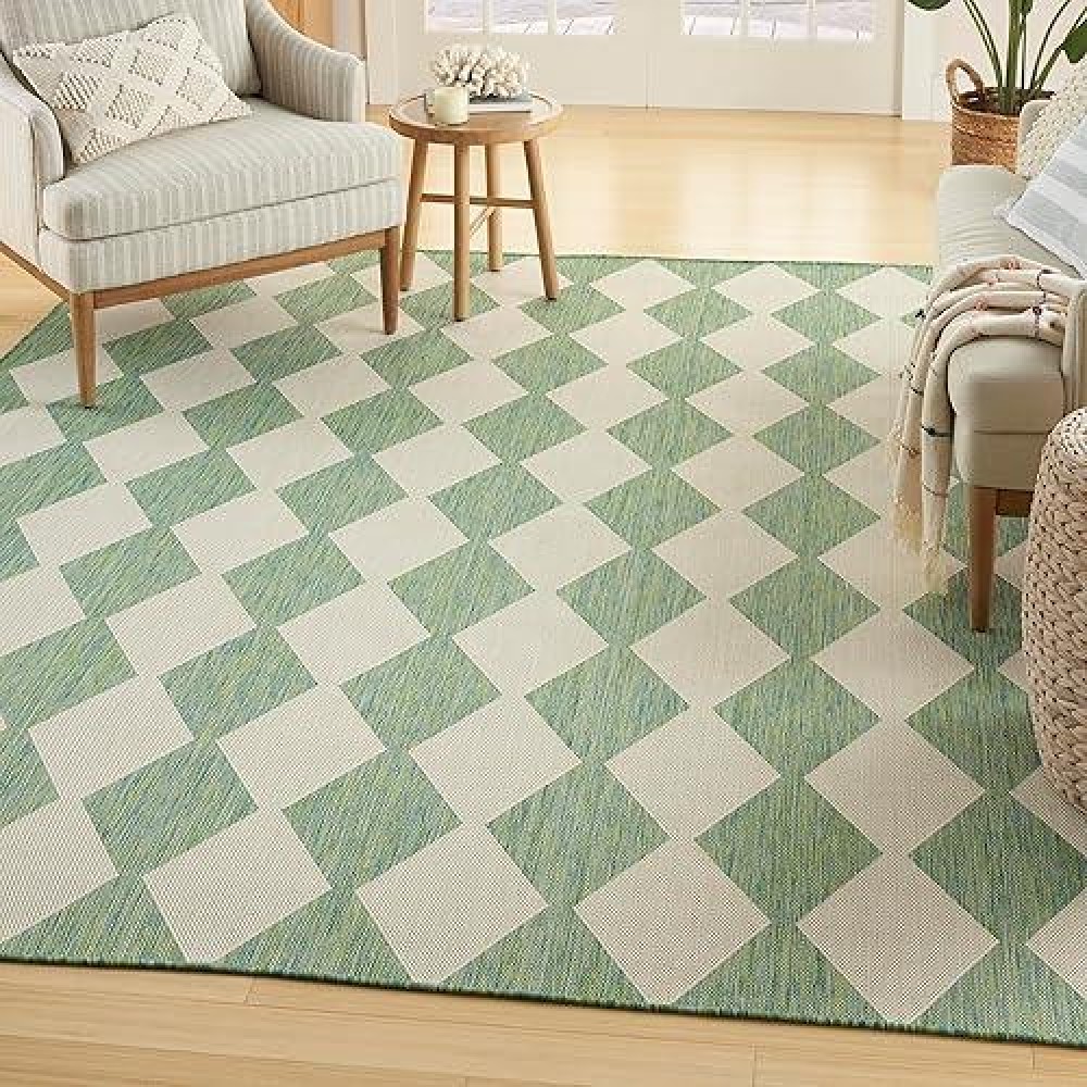 Nourison Positano Indooroutdoor Blue Green 6 X 9 Area Rug Easy Cleaning Non Shedding Bed Room Living Room Dining Room B