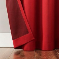 Sun Zero Barrow Energy Saving Rod Pocket Window Curtains 54 X 63 Holiday Red Set Of 2