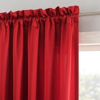 Sun Zero Barrow Energy Saving Rod Pocket Window Curtains 54 X 95 Holiday Red Set Of 2