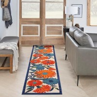 Nourison Aloha Outdoor Multicolor 23 X 8 Area Rug Easy Cleaning Non Shedding Bed Room Living Room Dining Room Deck Ba