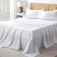 Andency White Sheets King Set 4 Pieces Super Soft Sheets For King Size Bed Microfiber King Sheet Set Deep Pocket Up To 16