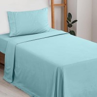 Utopia Bedding Twin Sheets Set - Brushed Microfiber - Soft Bed Sheets For Twin Size Bed Set - Luxury Bedding Sheets With Fitted & Flat Sheet And 1 Pillowcase - Deep Pocket (Spa Blue)