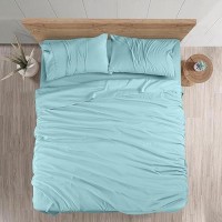 Utopia Bedding King Sheet Set - Brushed Microfiber - Soft Bed Sheets For King Size Bed - Luxury Bedding Sheets With Fitted Sheet  Flat Sheet & 2 Pillow Cases - Deep Pocket (Spa Blue)