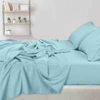 Utopia Bedding King Sheet Set - Brushed Microfiber - Soft Bed Sheets For King Size Bed - Luxury Bedding Sheets With Fitted Sheet  Flat Sheet & 2 Pillow Cases - Deep Pocket (Spa Blue)