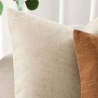 Foindtower Pack Of 2 Soft Textured Throw Decorative Pillow Covers Lumbar Accent Solid Cushion Cover Cozy Neutral Farmhouse Pillow Case For Couch Sofa Bedroom Living Room 12X20 Inch  Beige