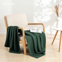 Cozecube Dark Green Throw Blanket For Couch Soft Cozy Cable Knit Throw Blanket For Bed Sofa Living Room Lightweight Warm Decor