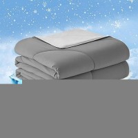 Cozy Bliss Cooling Comforter King Size  Cooling Blankets For Hot Sleepers And Night Sweats Dark Light Gray Summer Comforter For King Size Bed  Breathable Soft Lightweight Silk Smooth