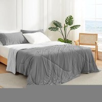 Cozy Bliss Cooling Comforter King Size  Cooling Blankets For Hot Sleepers And Night Sweats Dark Light Gray Summer Comforter For King Size Bed  Breathable Soft Lightweight Silk Smooth