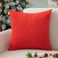 Ugasa Christmas Soft Corduroy Decorative Pillow Cover 20X20 Inch Boho Striped Throw Pillow Cover Modern Home Decor For Sofa Livi