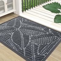 Colorxy Waterproof Doormat Sturdy Natural Rubber Front Indoor Mat Non Slip Low Profile Indoor Outdoor Door Mat Stain And Fade