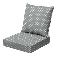 Arden Selections Earthfiber Outdoor Deep Seat Cushion Set  24 X 24  Water Repellent  Fade Resistant  Deep Seat Bottom And Back Cushion For Chair  Sofa 24 X 24  Stone Grey Dot