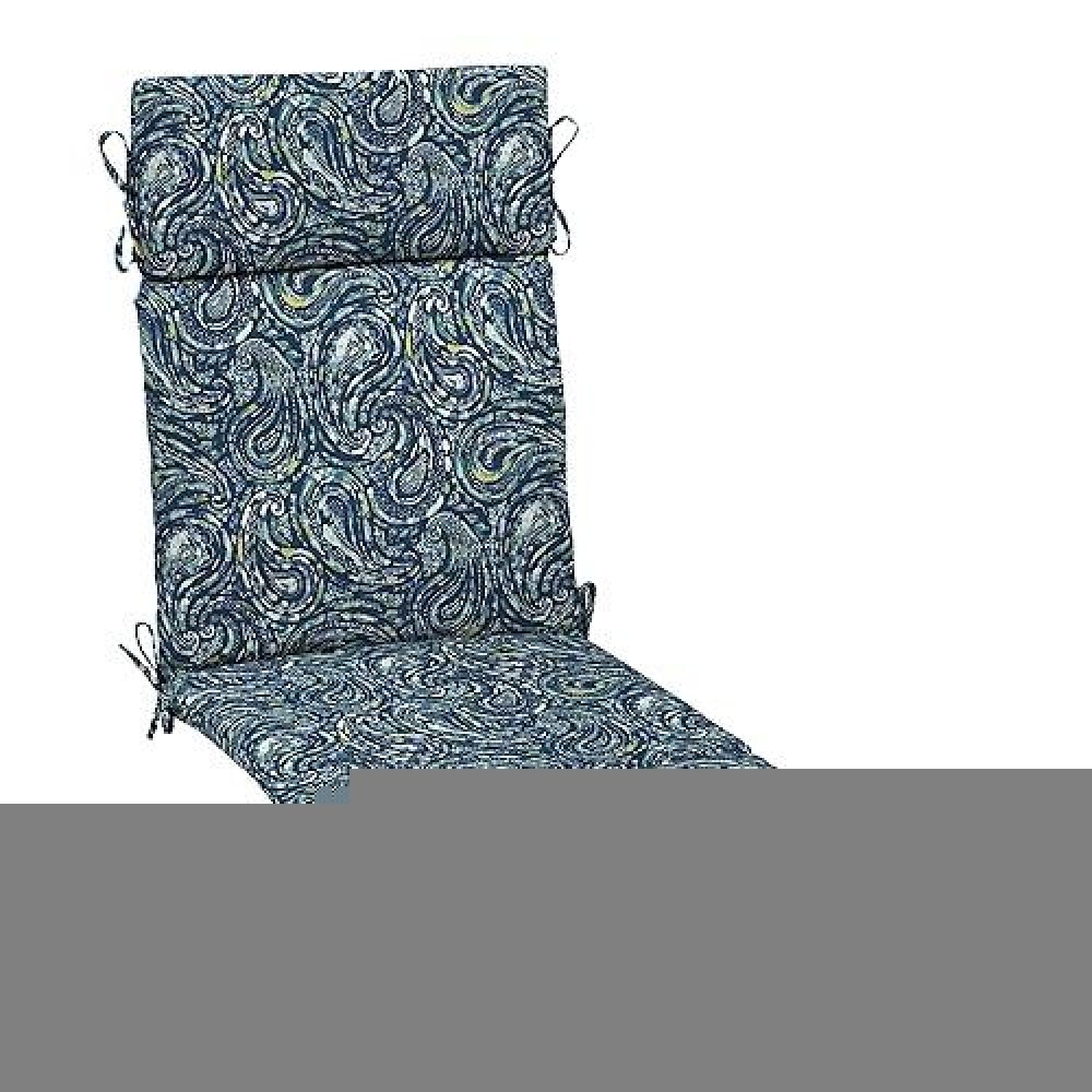 Arden Selections Earthfiber Outdoor Chaise Cushion  21 X 72  Water Repellent  Fade Resistant  Cushion For Chaise Lounger 21 X 72  Sapphire Blue Ridge Paisley