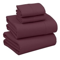 Ruvanti California King Sheets Set Brushed Microfiber Sheets 4 Pieces 1 Fitted Sheet 1 Flat Sheet 2 Pillowcases With 15In