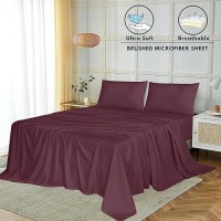 Ruvanti California King Sheets Set Brushed Microfiber Sheets 4 Pieces 1 Fitted Sheet 1 Flat Sheet 2 Pillowcases With 15In