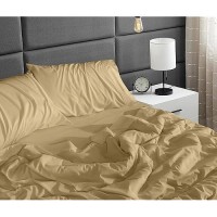 Ruvanti King Size Sheets Set Brushed Microfiber Sheets 4 Pieces 1 Fitted Sheet 1 Flat Sheet 2 Pillowcases With 15Inch Dee