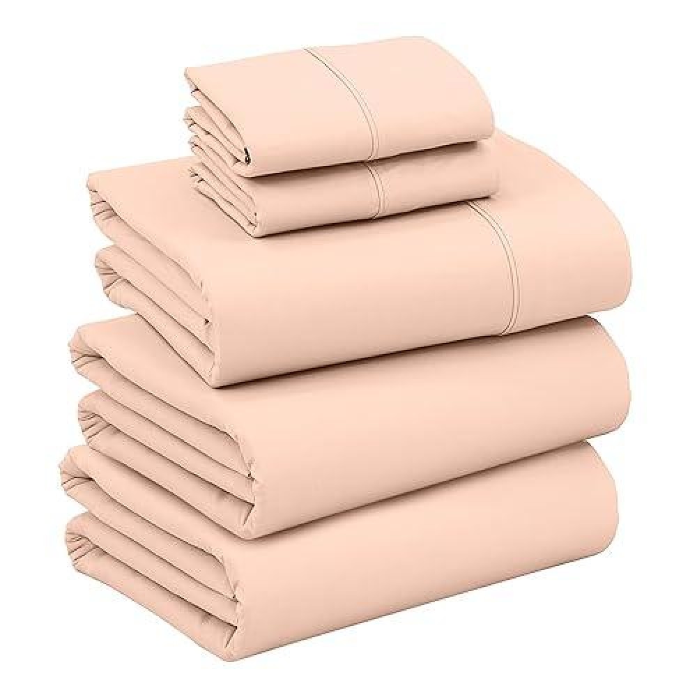 Ruvanti California King Sheets Set Brushed Microfiber Sheets 4 Pieces 1 Fitted Sheet 1 Flat Sheet 2 Pillowcases With 15In