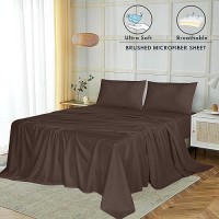 Ruvanti Twin Bed Sheets Set Brushed Microfiber Sheets 3 Pieces 1 Fitted Sheet 1 Flat Sheet 1 Pillowcase With 15Inch Deep