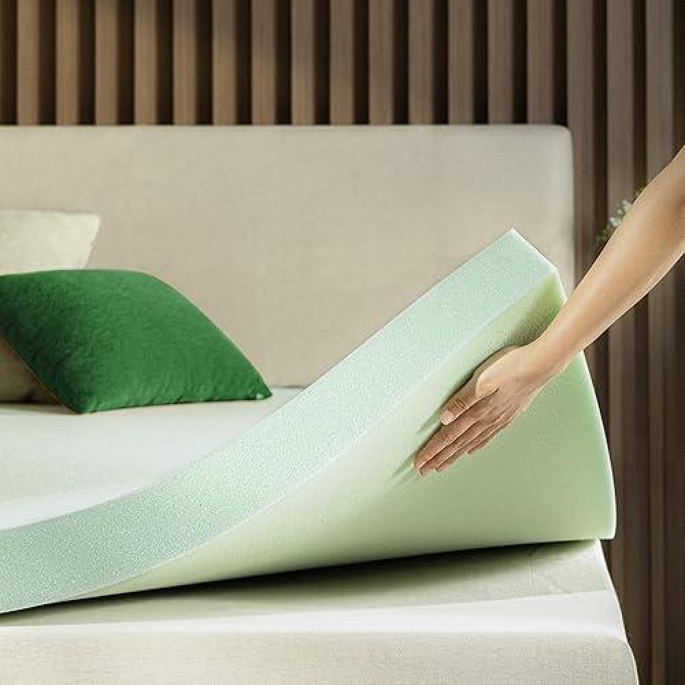 Zinus 4 Inch Green Tea Memory Foam Mattress Topper Smaller More Convenient Wonderbox Packaging Pressurerelieving Layers Cer