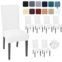 Aertiavty Chair Covers For Dining Room Set Of 6 Kitchen Chair Covers, Dining Room Chair Covers Chair Slipcover Parsons Chair Covers, White