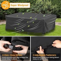 Velway Patio Furniture Set Cover - Heavy Duty 420D Waterproof Weatherproof Sofa Couch Set Covers Garden Dining Table Chair Set Cover With Reflective Tape Rectangular 98