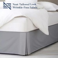 Luxury Pleated Twin Bed Skirt With Split Corners 16 Inch Tailored Drop Easy Fit Pleated Dust Ruffle 100 Microfiber Soft