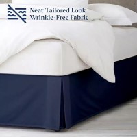 Luxury Pleated Twin Bed Skirt With Split Corners 18 Inch Tailored Drop Easy Fit Pleated Dust Ruffle 100 Microfiber Soft