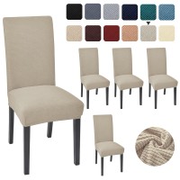 Aertiavty Chair Covers For Dining Room Set Of 4 Kitchen Chair Covers, Dining Room Chair Covers Chair Slipcover Parsons Chair Covers, Taupe