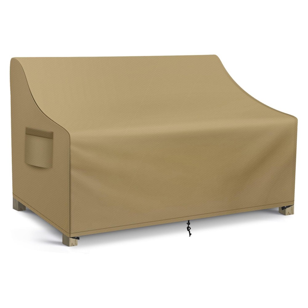 Wleafj Patio Sofa Cover Waterproof, 3-Seater Outdoor Sofa, Heavy Duty Deep Lounge Loveseat, Large Lawn Furniture With Air Vent, 79?? W X 37?? D X 35?? H, Khaki