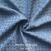 Miye Pleated Waffle Weave Bed Skirt Tailored Dust Ruffle 22 Inch Drop Easy Fit Machine Washable Blue Twinxl 22 Drop