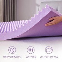 Sinweek 3 Inch Egg Crate Memory Foam Mattress Topper Full Size  Soft Mattress Pad For Back Pain Relief  Bed Topper  Certipur-Us Certified  Purple