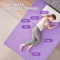 Sinweek 2 Inch Egg Crate Memory Foam Mattress Topper Queen Size  Soft Mattress Pad For Back Pain Relief  Bed Topper  Certipur-Us Certified  Purple