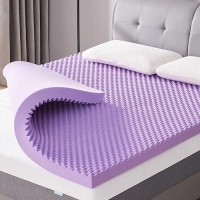 Sinweek 3 Inch Egg Crate Memory Foam Mattress Topper Twin Size  Soft Mattress Pad For Back Pain Relief  Bed Topper  Certipur-Us Certified  Purple